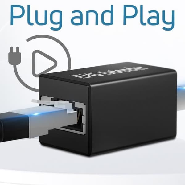 Ethernet Forlængeradapter - AVIZAR - RJ45 - Kompakt design - Aluminiumlegering - Sort