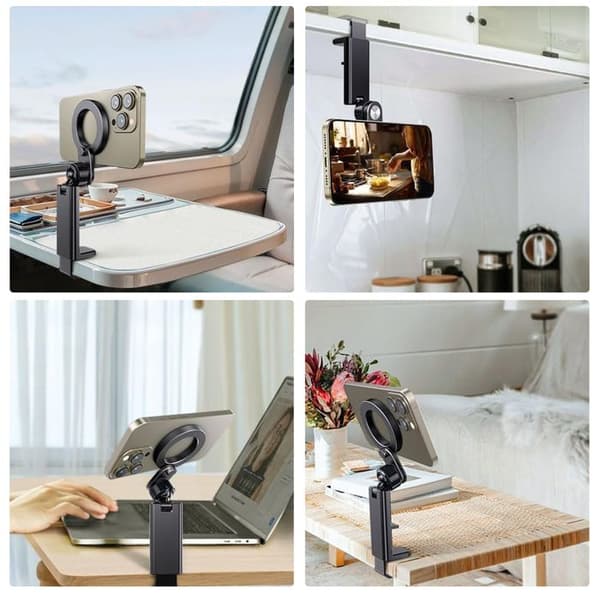 Understøtter MagSafe - SWISSTEN - Terrængreb - Justerbart - 360° roterbart - Kompatibel med iPhone Svart