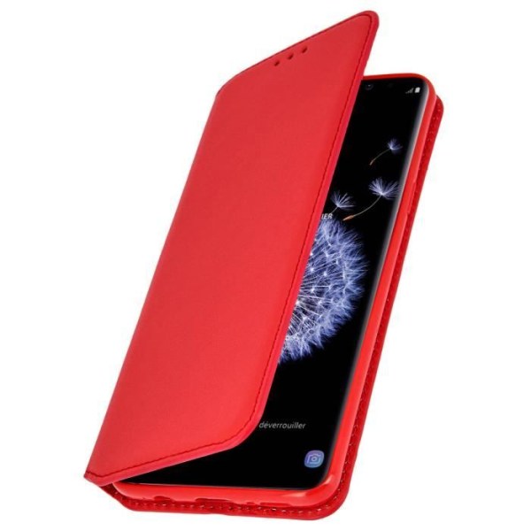 Etui Folio - Samsung - Galaxy S9 - Ekologiskt läder - Röd - Ställfunktion Röd