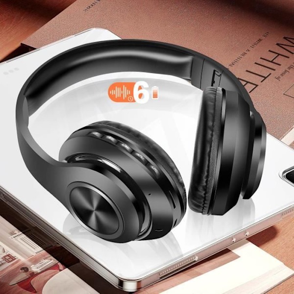 Inkax Musta Bluetooth-kuulokkeet mikrofonilla ja säätönäppäimillä Svart