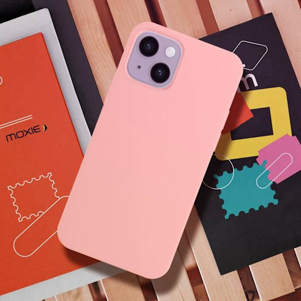 iPhone 14 Hybridi Puolijäykkä Kotelo Ohut Kevyt Pehmeä Sisäpuoli Moxie vaaleanpunainen Ljusrosa
