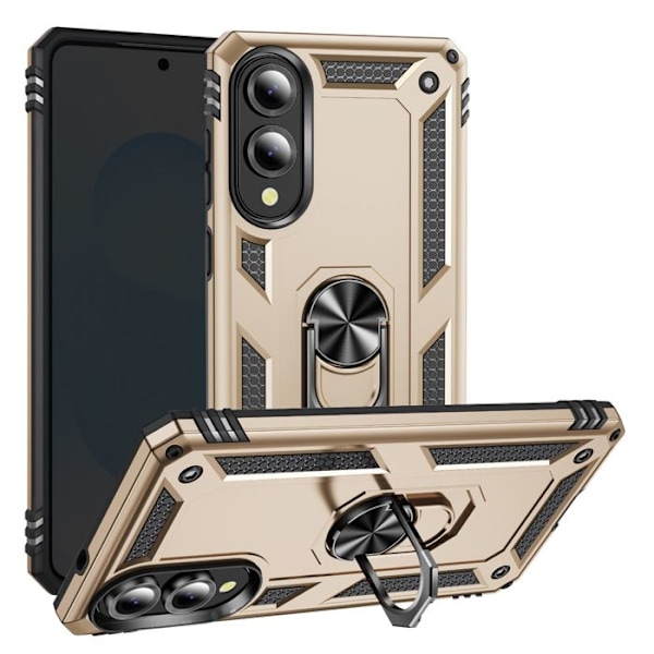 Coque til Samsung Galaxy S25 Edge Hybrid Ring Støtte Magnetisk Guld Gul