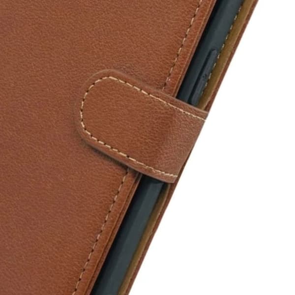 Plånboksfodral för Xiaomi Poco F8 Pro Litchi-textur Anti-RFID Brun brun