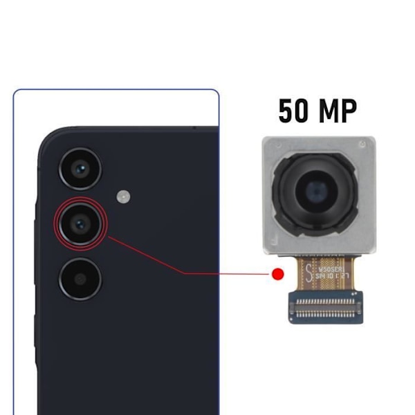 Bagkamera til Samsung Galaxy A55 Hovedsensor 50MP Samsung Sort Svart