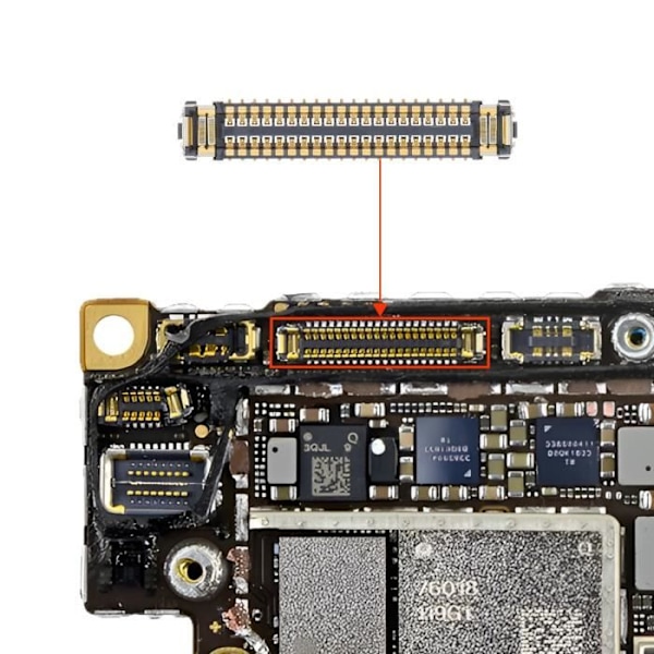 FPC-stik - AVIZAR - iPhone XR - Sort - Udskiftningsdel af høj kvalitet Svart
