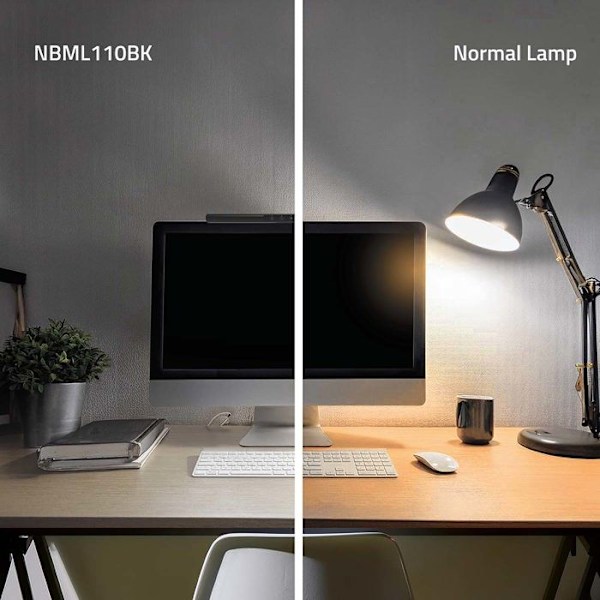 LED-monitorilamppu 40 cm himmennettävä kosketusvalintainen ultrasuuri Nedis musta Svart