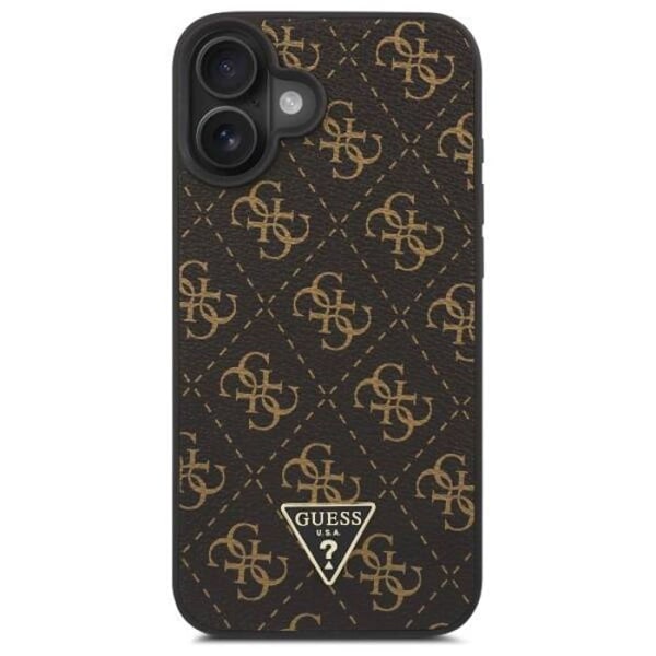 Fodral till iPhone 16 - Guess Hardcase 4G Triangle Metal Logo Metal (GUHCP16SPG4GPK) - Svart