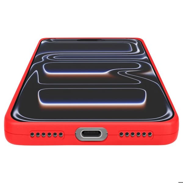 Siliconfodral för iPhone 17 Pro Max med förstärkt kamerablock i röd Röd