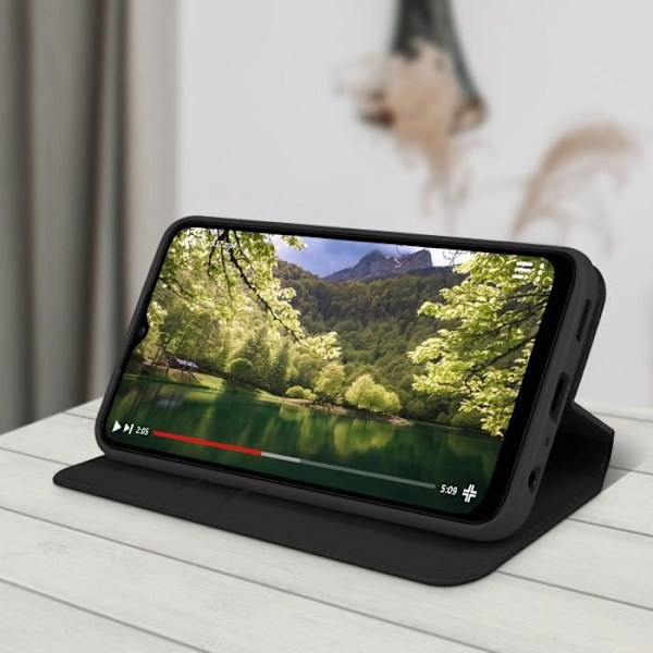 Samsung Galaxy A03 Core Wallet Case Video Support Function musta Svart