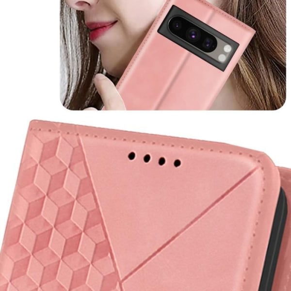 Kotelo Google Pixel 8 Pro Wallet -tukivideolle Geo Collection Rose Gold Rosa