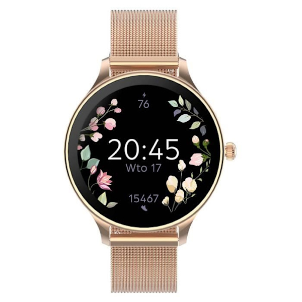 Dameforbundet ur med elegant rustfrit stål mesh armbånd Forever Rose Champagne Rosa