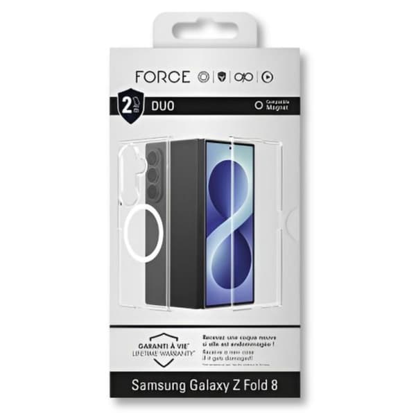 Helkapsel til Galaxy Z Fold 8 Ultra Magnetisk Stødabsorberende 2m Styrke Transparent Vit