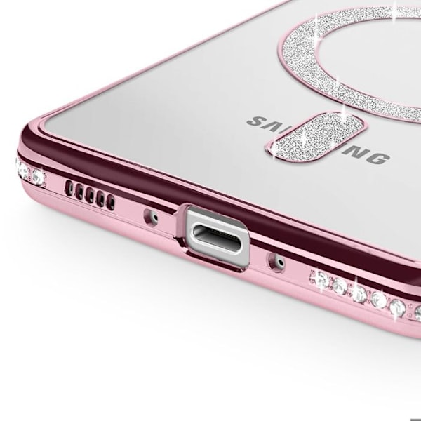 Coque Diamant för Samsung Galaxy A36 MagSafe Contour Strass Rosa Rosa