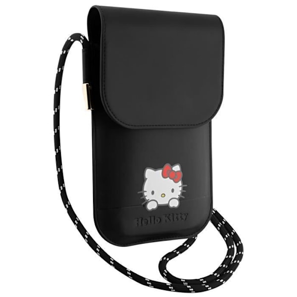 Telefon sokke etui med flettet nylon ledning 60 cm HELLO KITTY Sort