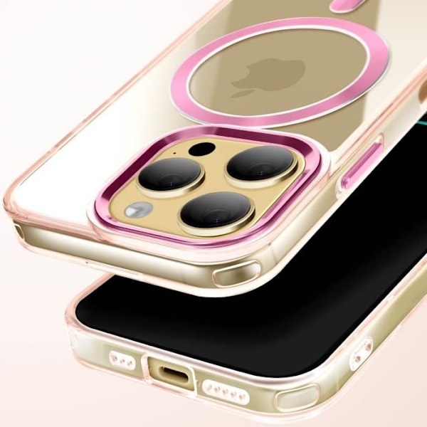Coque MagSafe til iPhone 14 Pro i glas bag i champagnefarve rosa Rosa