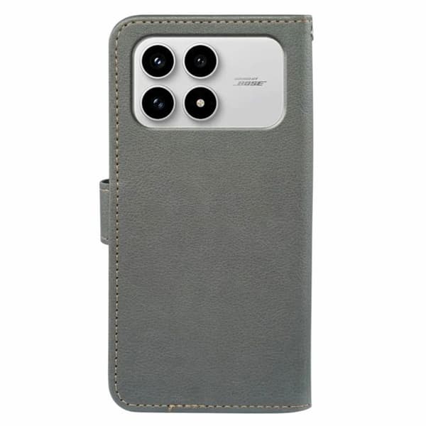 Xiaomi Poco F8 Pro Lompakkoasu Litchi Tekstuuri RFID-suojattu Harmaa Grå