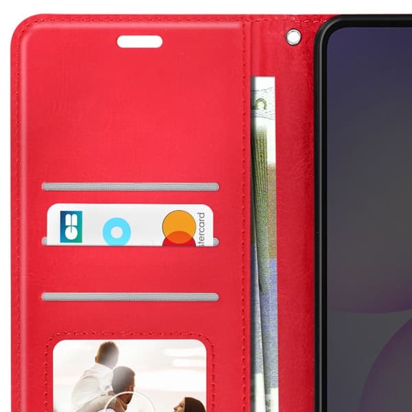 Pung Etui - MAYAXESS - Galaxy A07 - Rød - Blød - Standfunktion Röd