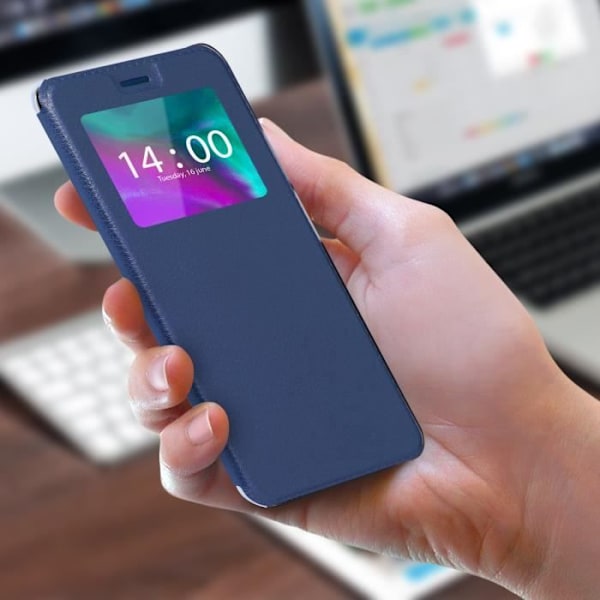 Hülle - AVIZAR - Honor 20 - Transparent Fönsteretui - Videoställ - Nattblå Midnattsblå