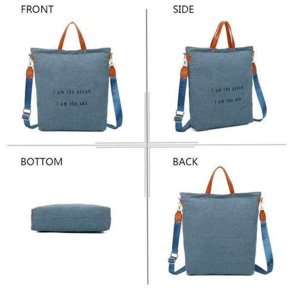 Seabag Denim Tote Handväska - GALLANTRY - Blå - Axelrem - A4-format Blå
