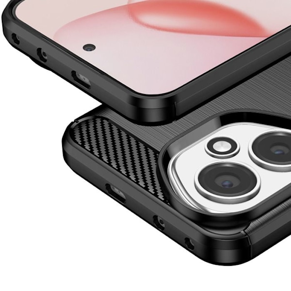 Coque til Honor 400 Silikone Design Carbon Børstet Sort