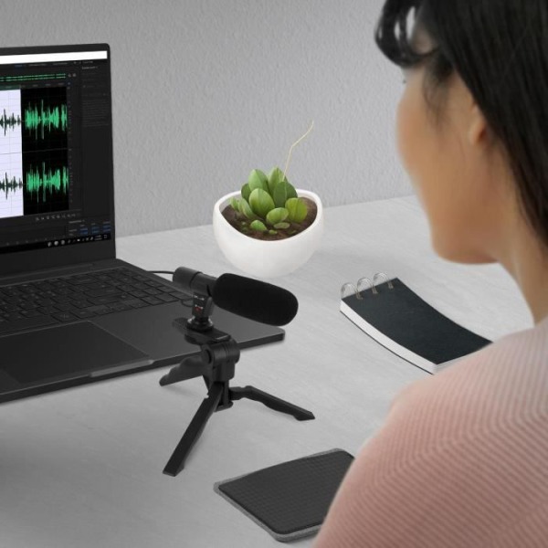 Mikrofoniliitäntä 3,5 mm Vlogging Laadukas ääni Monitoimijalusta Muvit Black