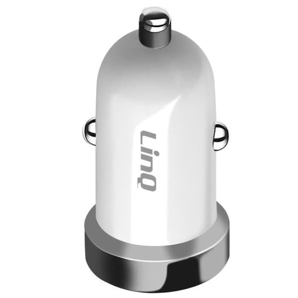 LinQ Compact 12W Dubbel USB Cigarettändare Billaddare Vit Vit