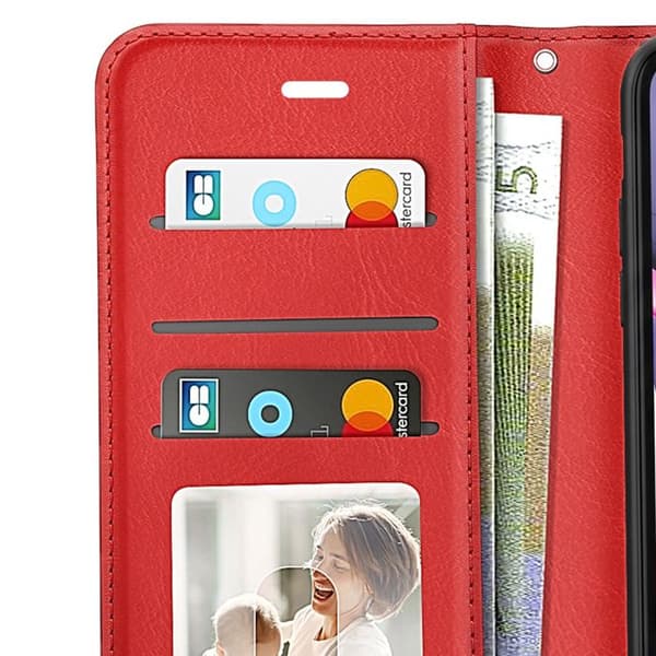 Plånboksfodral för iPhone 11 med handledsrem och videostöd Mayaxess Röd Röd