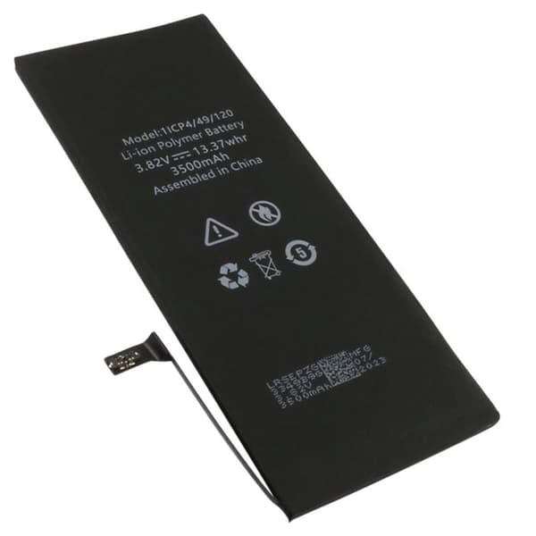 Lithium-polymer batteri 12,7Wh til smartphone iPhone 6S Plus kompatibel A1634 3500mAh sort Svart