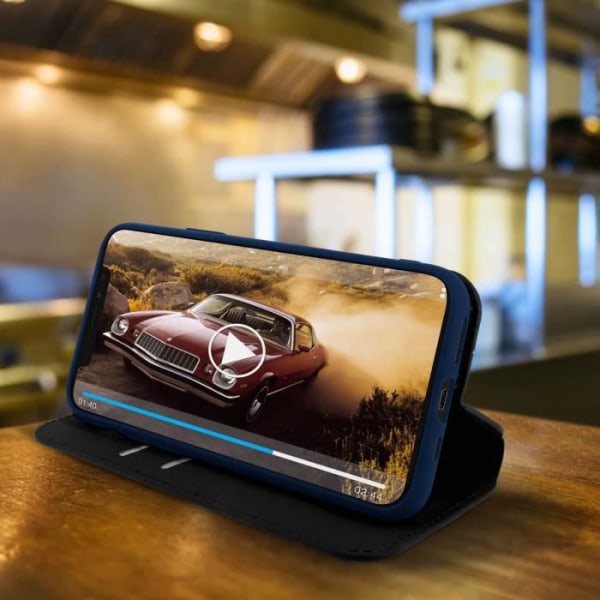 iPhone 11 Pro Fodral - AVIZAR - Folio Wallet Fodral - Ekologiskt läder - Stativfunktion - Midnattsblå Blå