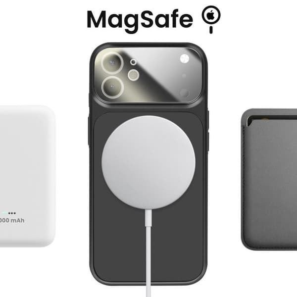 iPhone 11 Cover Kompatibel med MagSafe Mat AG Glas Sort Svart