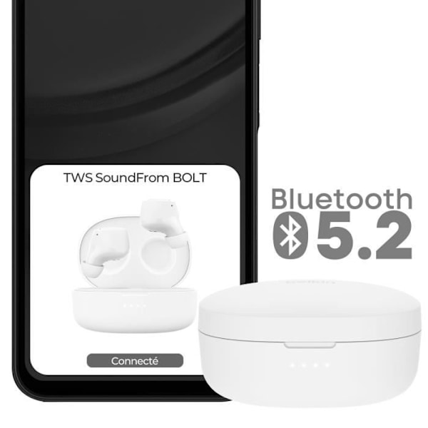Trådløse Bluetooth 5.2 høretelefoner med touchkontrol og dobbelt mikrofon Belkin Hvid Vit