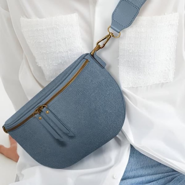 Luna Crossbody bältesväska i blått tyg Blå