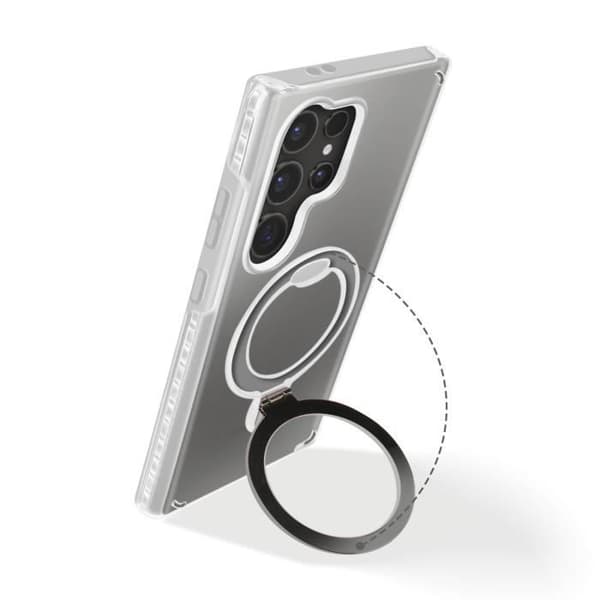 Coque MagSafe för Samsung Galaxy S24 Ultra Stöttålig Fällbart Ställ Vit Vit