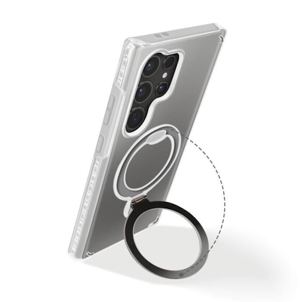 Coque MagSafe til Samsung Galaxy S24 Ultra Stødabsorberende Fleksibelt Stativ Hvid Vit