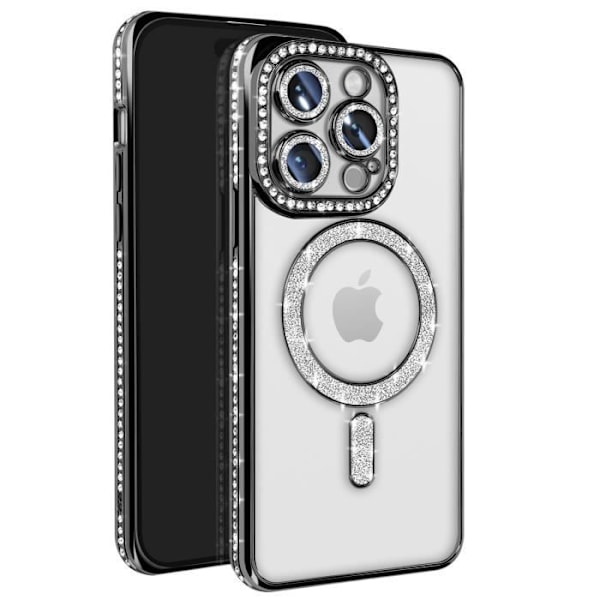 Coque Diamant til iPhone 14 Pro MagSafe Kontur Strass Sort Svart
