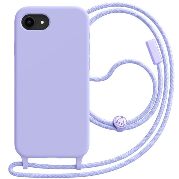 Siliconfodral för iPhone 17 med justerbar flätad nylonrem i lavendel Violett