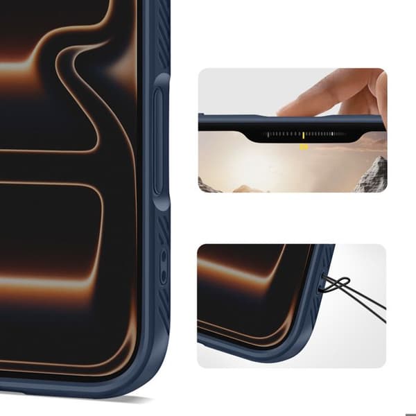 Cover til iPhone 17 Pro Max - SPIGEN - Liquid Air - Fleksibel - Antiskrid - Marineblå Blå