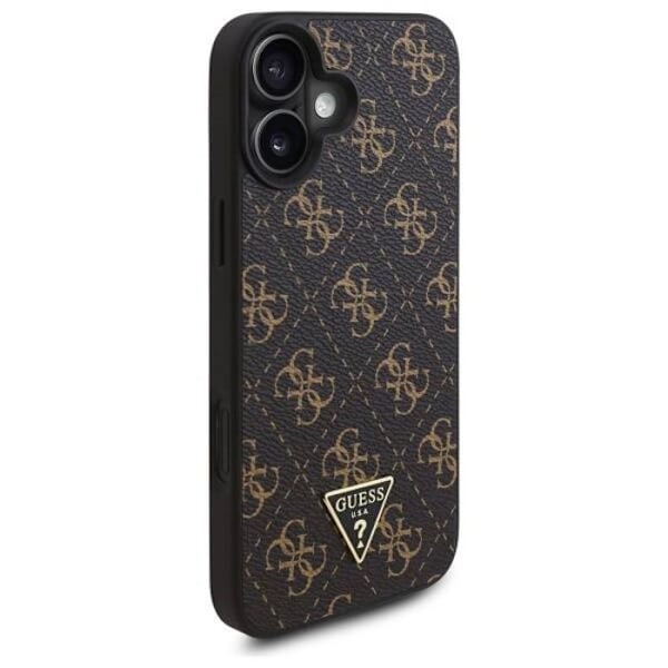 Cover til iPhone 16 - Guess Hardcase 4G Triangle Metal Logo Metal (GUHCP16SPG4GPK) - Sort