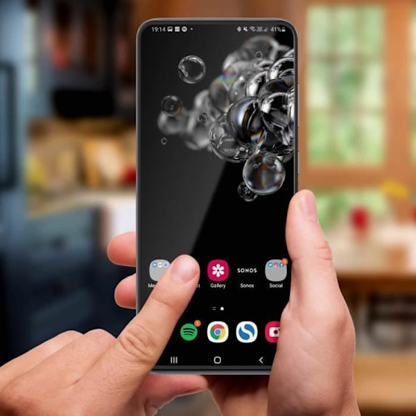 Suojauskalvo - AKASHI - Samsung Galaxy S20 Ultra - Karkaistu lasi 9H - Ultra ohut - Läpinäkyvä musta Klar, svart