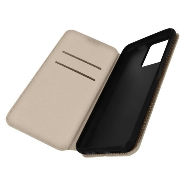 Cover til Oppo A77 og Realme Narzo 50 5G Flip Card Holder Video Support Gold