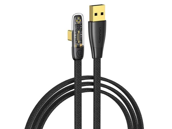 Latauskaapeli - AVIZAR - Iceflake - 66W - USB-A:sta Type-C:hen - 1.2m Musta
