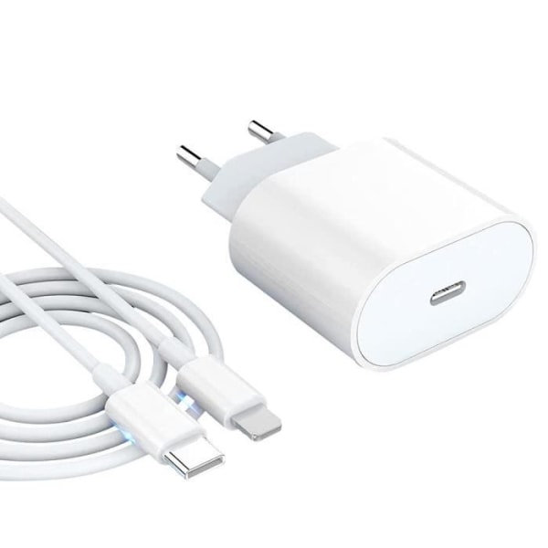 20W USB C-snabbladdare med 1M-kabel, USB-C-vägg snabbströmskontakt Nätadapter för iPhone