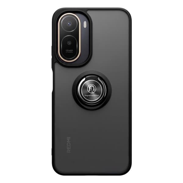 Ringetui til Xiaomi Redmi A7 Pro med roterende magnetisk ring i sort Svart