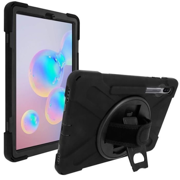Coque Galaxy Tab S6 10.5 - AVIZAR - Hybrid - Kääntyvä Kahva - Tuki - Musta Svart