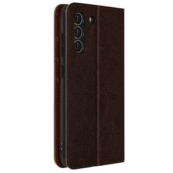 Galaxy S21 FE Folio Case aitoa nahkaa oleva korttitelineen videotuki - ruskea kastanj