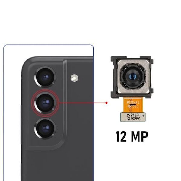 Bakkamera - AVIZAR - Samsung Galaxy S21 FE - 12 MP - Svart - Sensorrbyte Svart