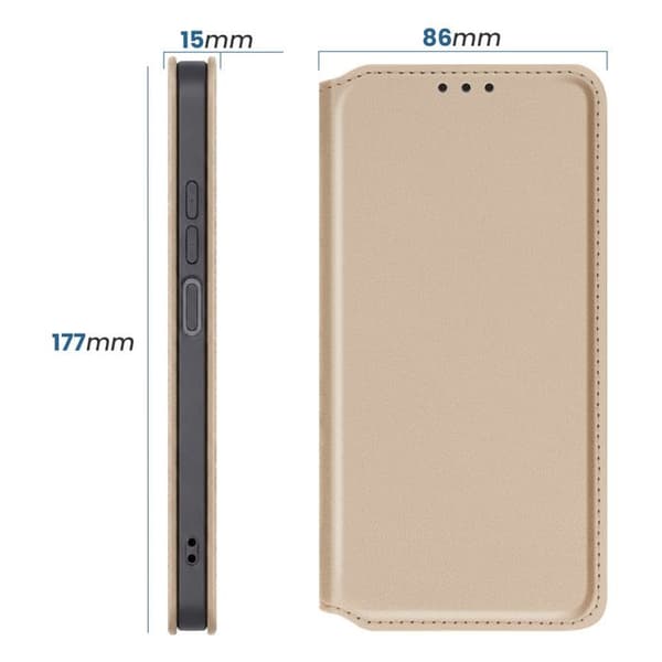 Fodral för Xiaomi Redmi A7 Pro Plånbok med Videostöd Guld Gul