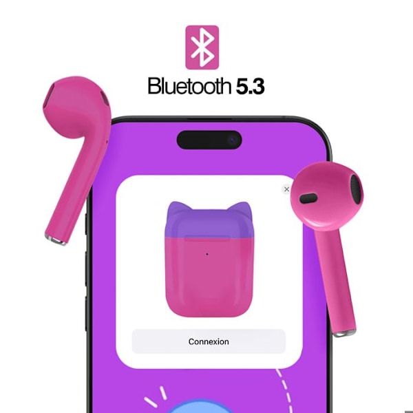 Trådlösa Bluetooth-hörlurar för barn, säker volym, mikrofon, Akashi, svart Svart