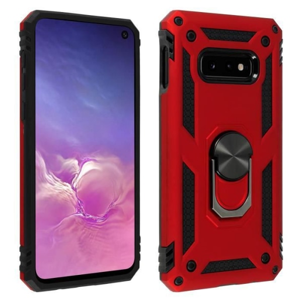 Galaxy S10e Fodral Bi material Styv och flexibel Röd Video Support Ring Röd