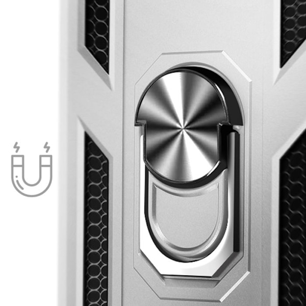 iPhone 16e Hybridi Kuori Magneettinen Renkaan Tuki Hopea Grå